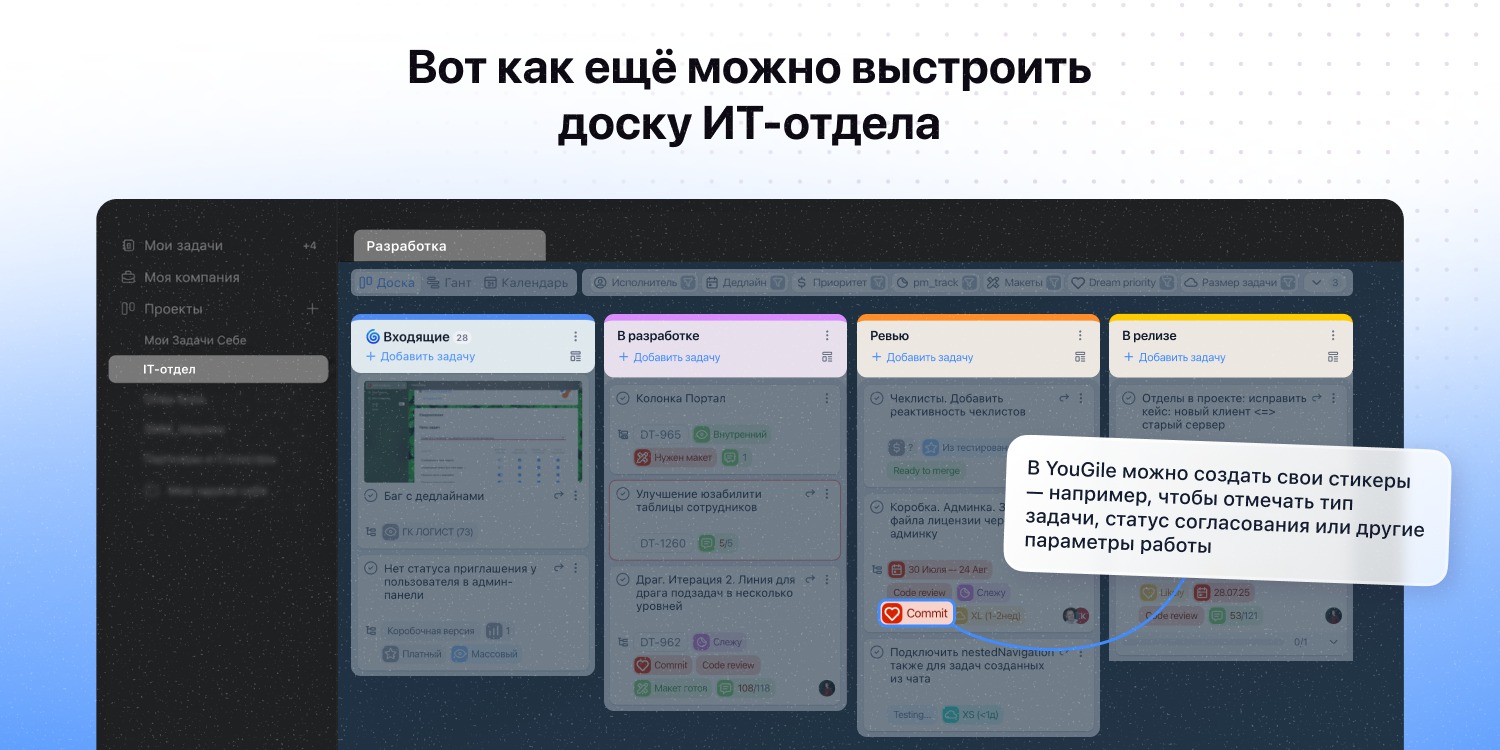 По доске сразу видно, где находится каждая задача