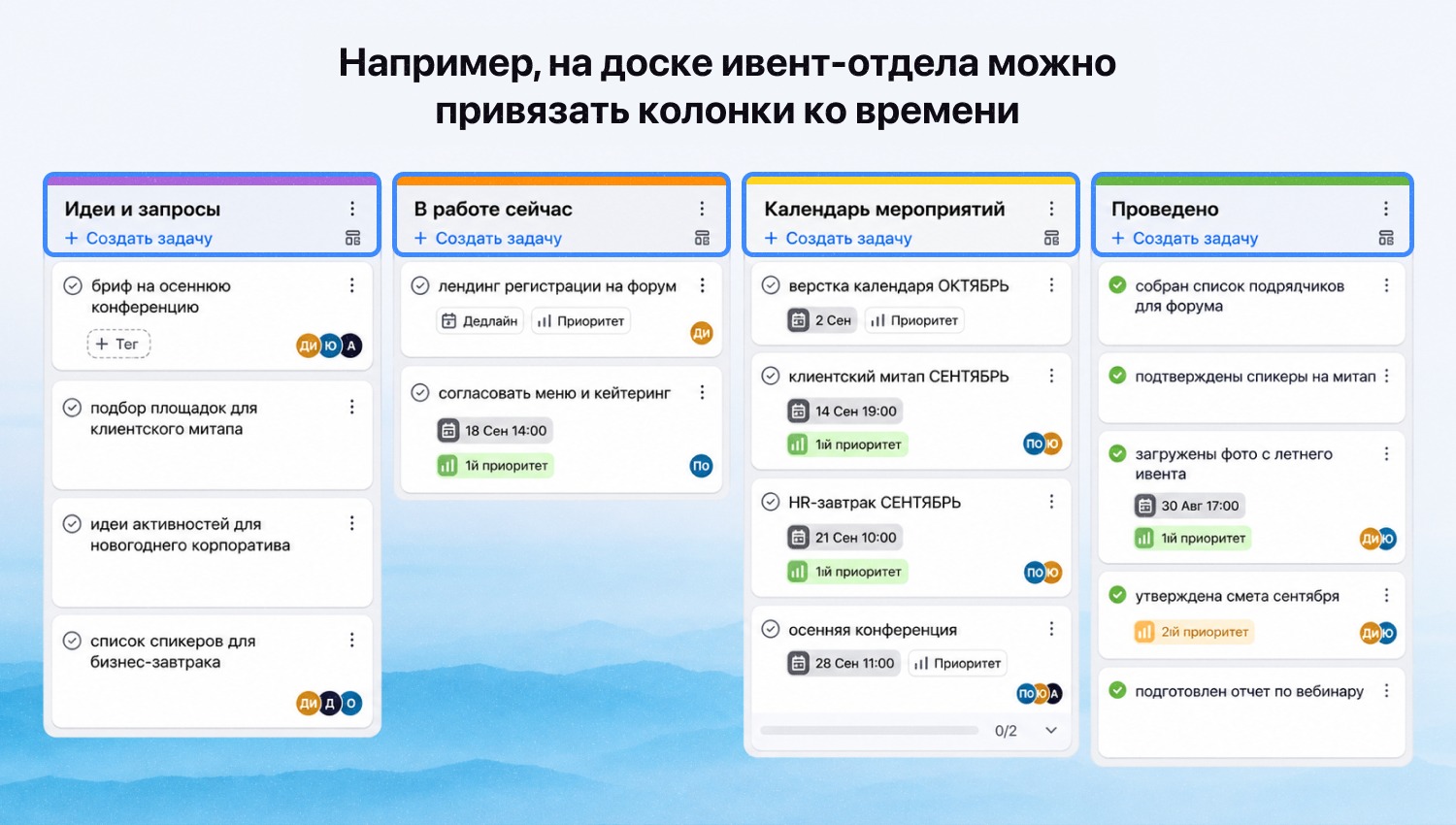 <em>За счёт такой структуры проще видеть мероприятия, которые ещё предстоит подготовить</em>